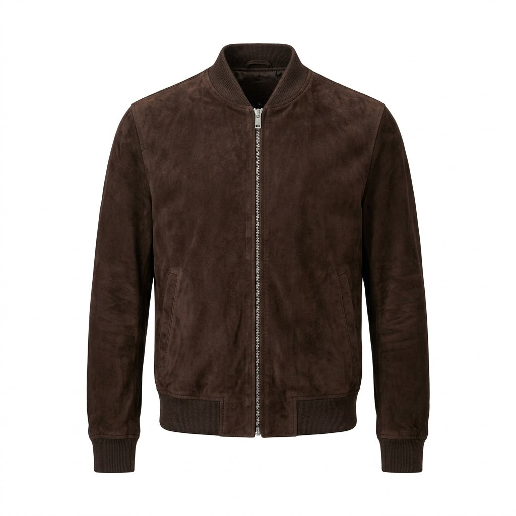 Leather Suede Bomber Jacket