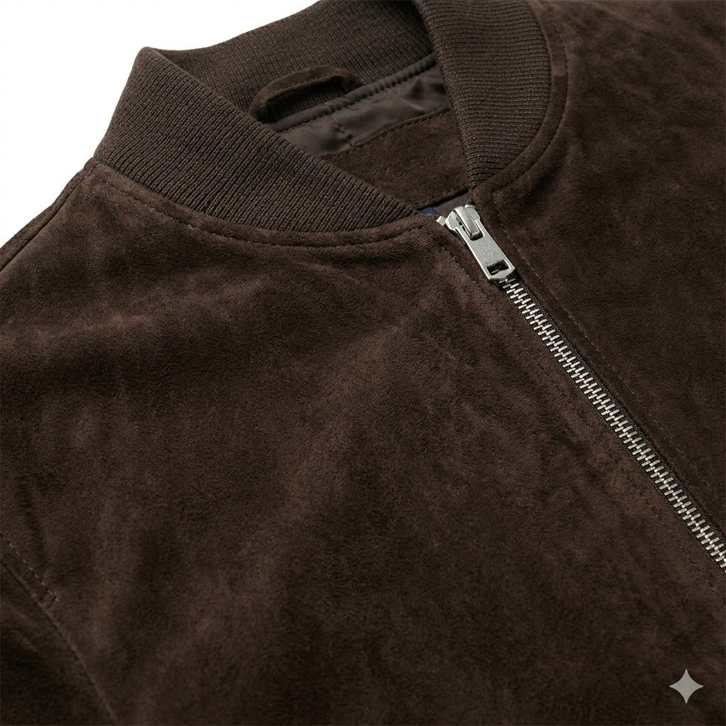 Leather Suede Bomber Jacket